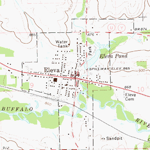 Topographic Map of Village of Eleva, WI