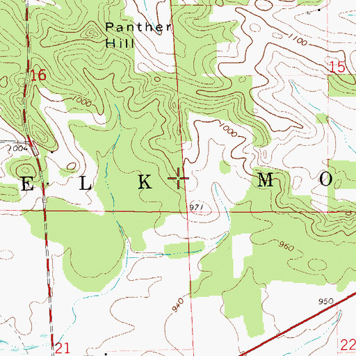 Topographic Map of Town of Elk Mound, WI