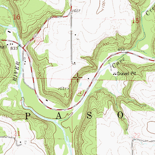 Topographic Map of Town of El Paso, WI