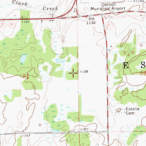 Topographic Map of Town of Estella, WI