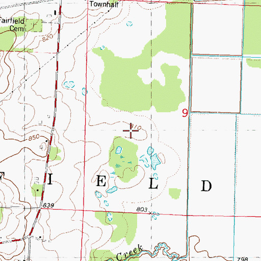 Topographic Map of Town of Fairfield, WI