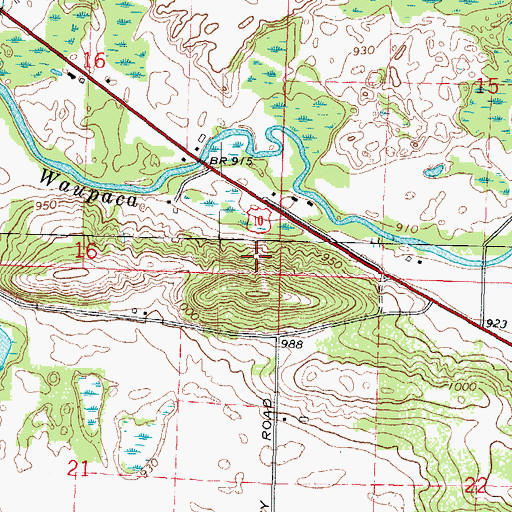 Topographic Map of Town of Farmington, WI