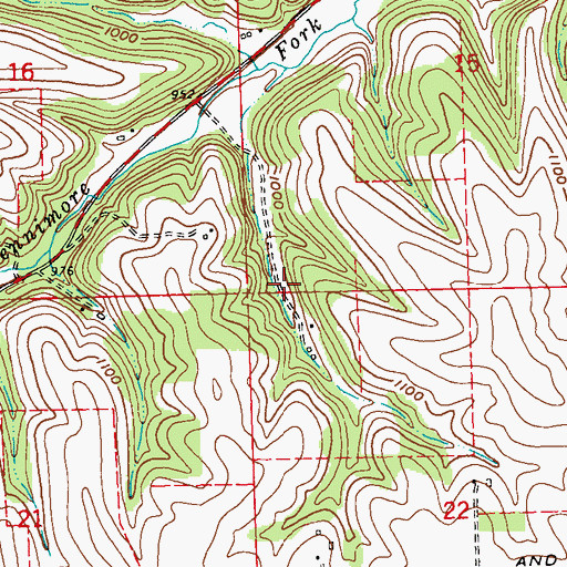 Topographic Map of Town of Fennimore, WI