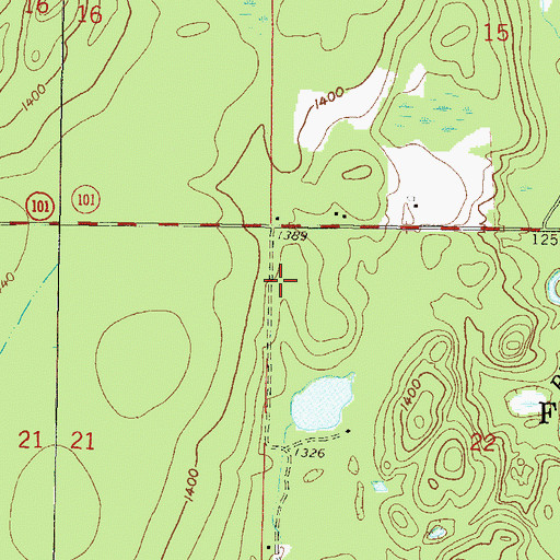 Topographic Map of Town of Fern, WI
