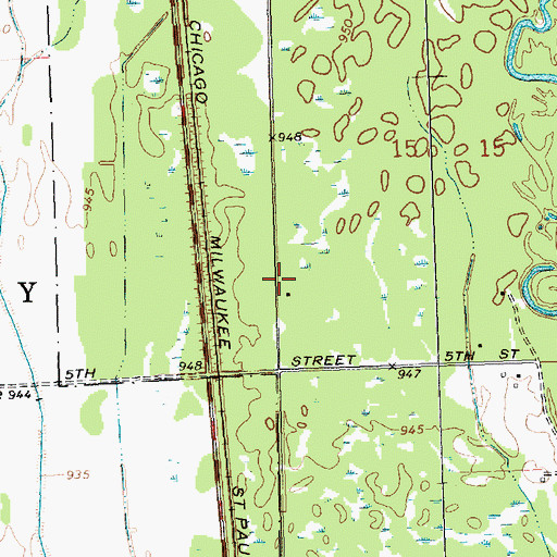 Topographic Map of Town of Finley, WI