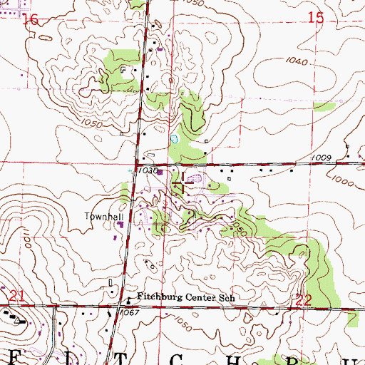 Topographic Map of City of Fitchburg, WI