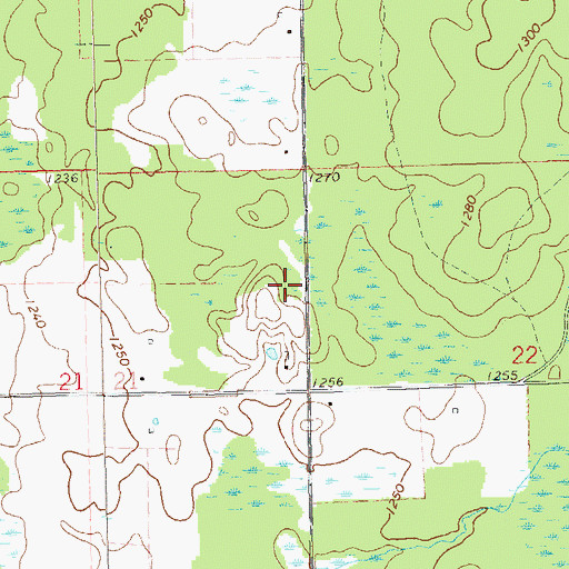 Topographic Map of Town of Ford, WI