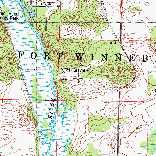 Topographic Map of Town of Fort Winnebago, WI