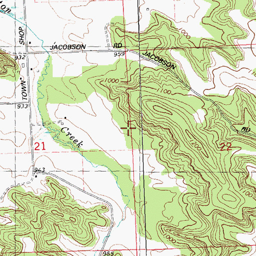 Topographic Map of Town of Fountain, WI