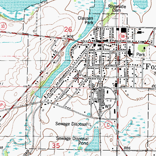 Topographic Map of City of Fox Lake, WI