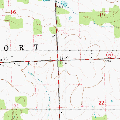 Topographic Map of Town of Frankfort, WI
