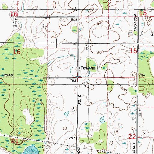 Topographic Map of Town of Franklin, WI