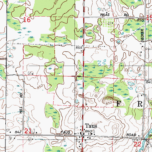 Topographic Map of Town of Franklin, WI
