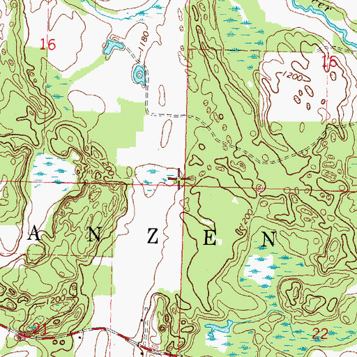 Topographic Map of Town of Franzen, WI