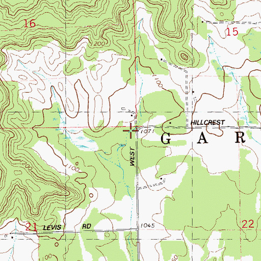 Topographic Map of Town of Garfield, WI