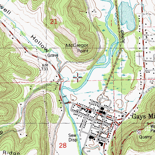 Topographic Map of Village of Gays Mills, WI