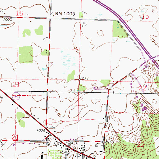 Topographic Map of Town of Geneva, WI