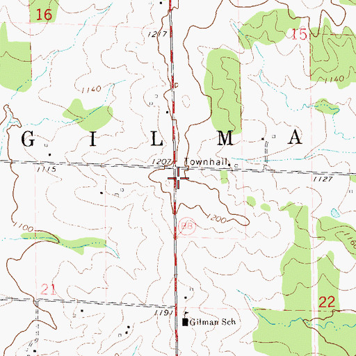 Topographic Map of Town of Gilman, WI