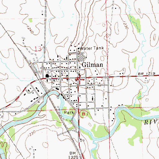 Topographic Map of Village of Gilman, WI