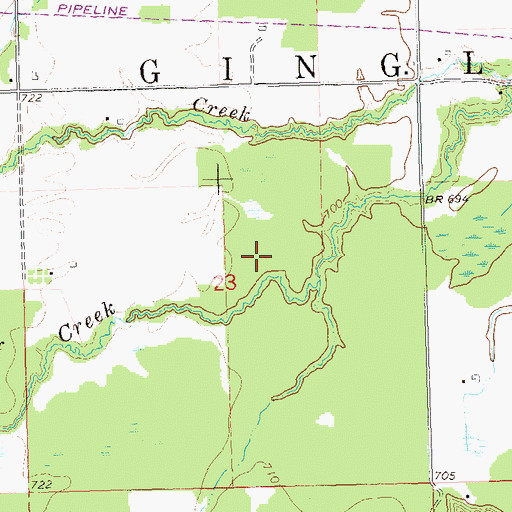 Topographic Map of Town of Gingles, WI