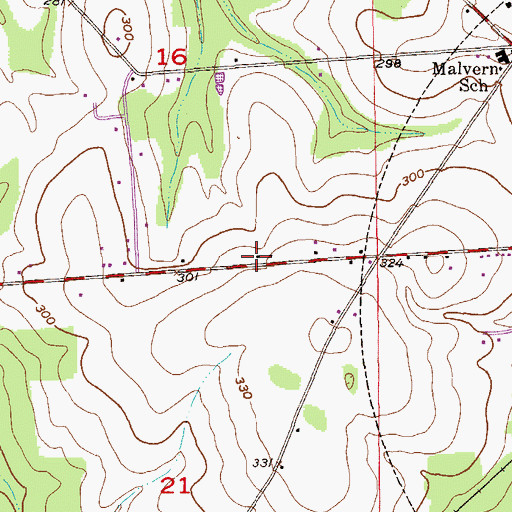 Topographic Map of Community Church, AL