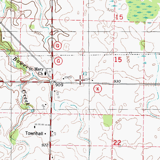 Topographic Map of Town of Glenmore, WI