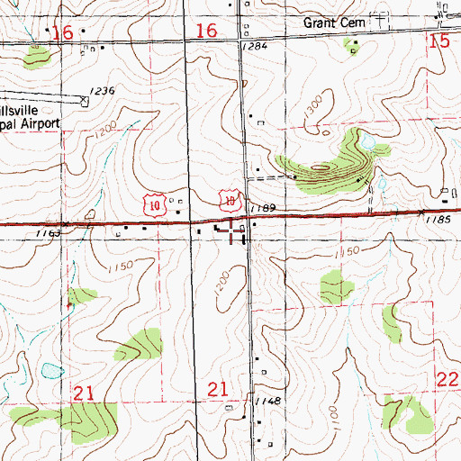 Topographic Map of Town of Grant, WI
