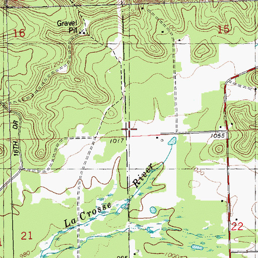 Topographic Map of Town of Grant, WI