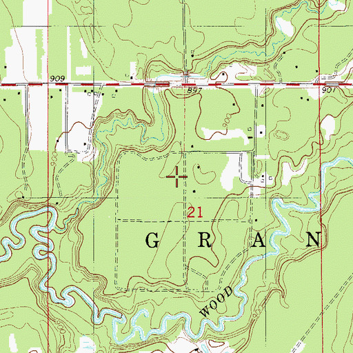 Topographic Map of Town of Grantsburg, WI