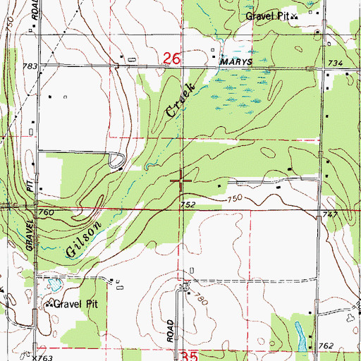 Topographic Map of Town of Green Bay, WI