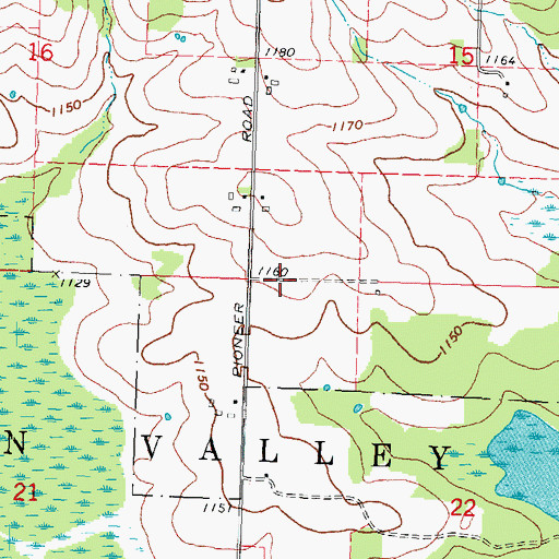 Topographic Map of Town of Green Valley, WI