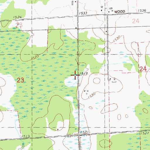 Topographic Map of Town of Greenwood, WI