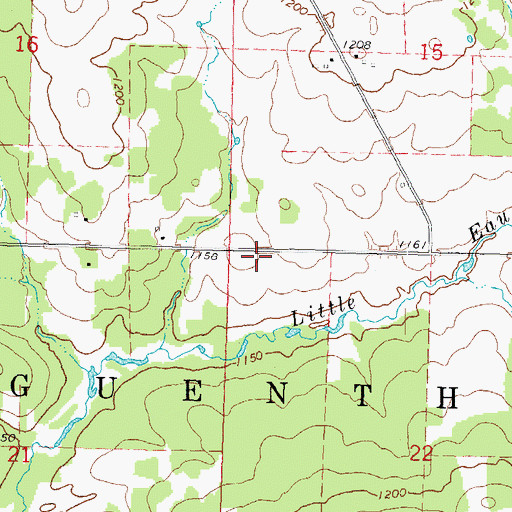 Topographic Map of Town of Guenther, WI