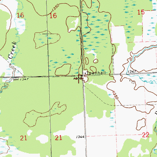 Topographic Map of Town of Hammel, WI