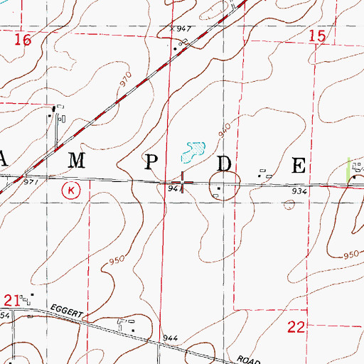 Topographic Map of Town of Hampden, WI