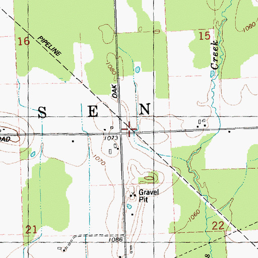 Topographic Map of Town of Hansen, WI