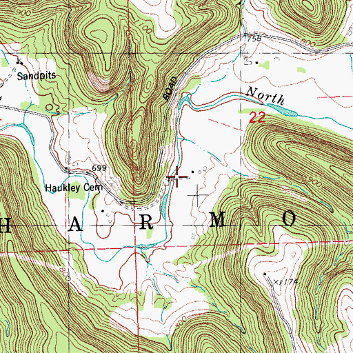 Topographic Map of Town of Harmony, WI
