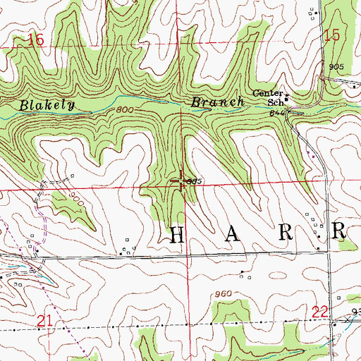 Topographic Map of Town of Harrison, WI