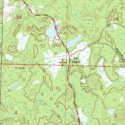 Topographic Map of Town of Harrison, WI