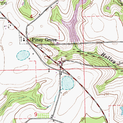 Topographic Map of Piney Grove Church, AL