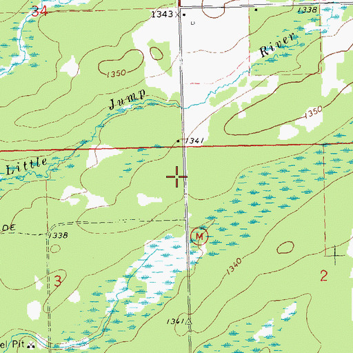 Topographic Map of Town of Hawkins, WI