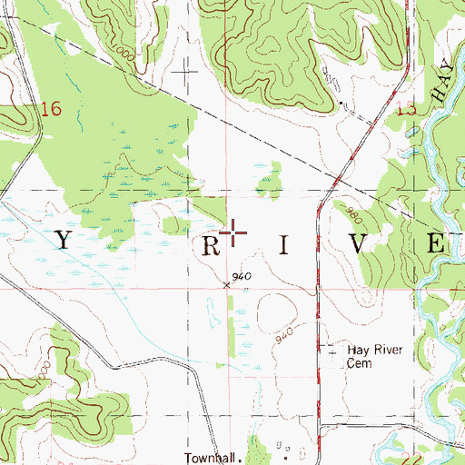 Topographic Map of Town of Hay River, WI