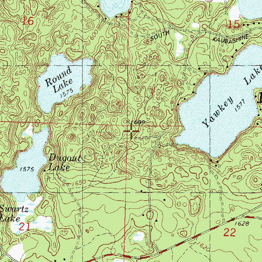 Topographic Map of Town of Hazelhurst, WI