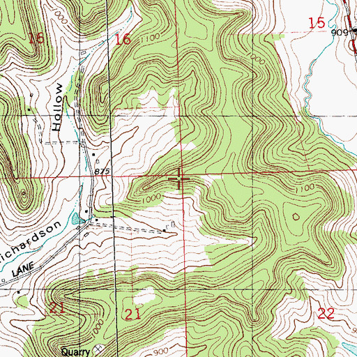 Topographic Map of Town of Henrietta, WI