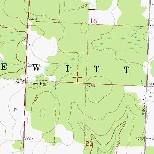 Topographic Map of Town of Hewitt, WI