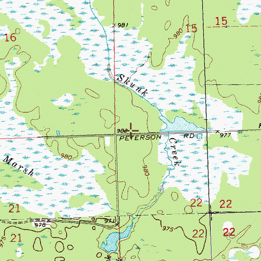 Topographic Map of Town of Hiles, WI