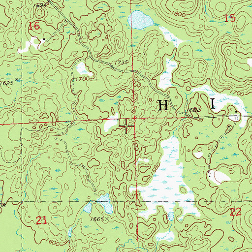 Topographic Map of Town of Hill, WI