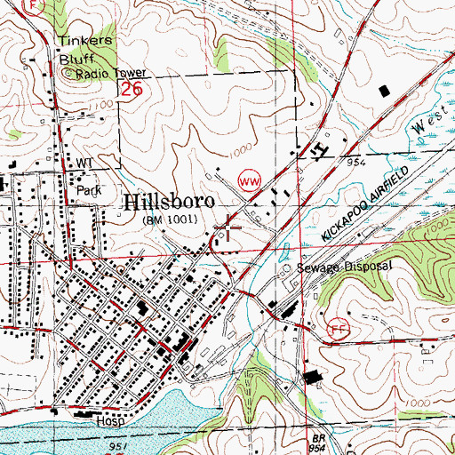 Topographic Map of City of Hillsboro, WI
