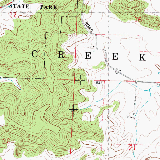 Topographic Map of Town of Honey Creek, WI