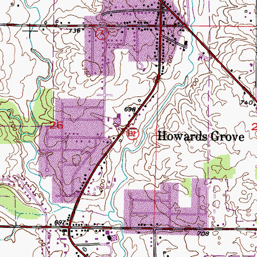 Topographic Map of Village of Howards Grove, WI